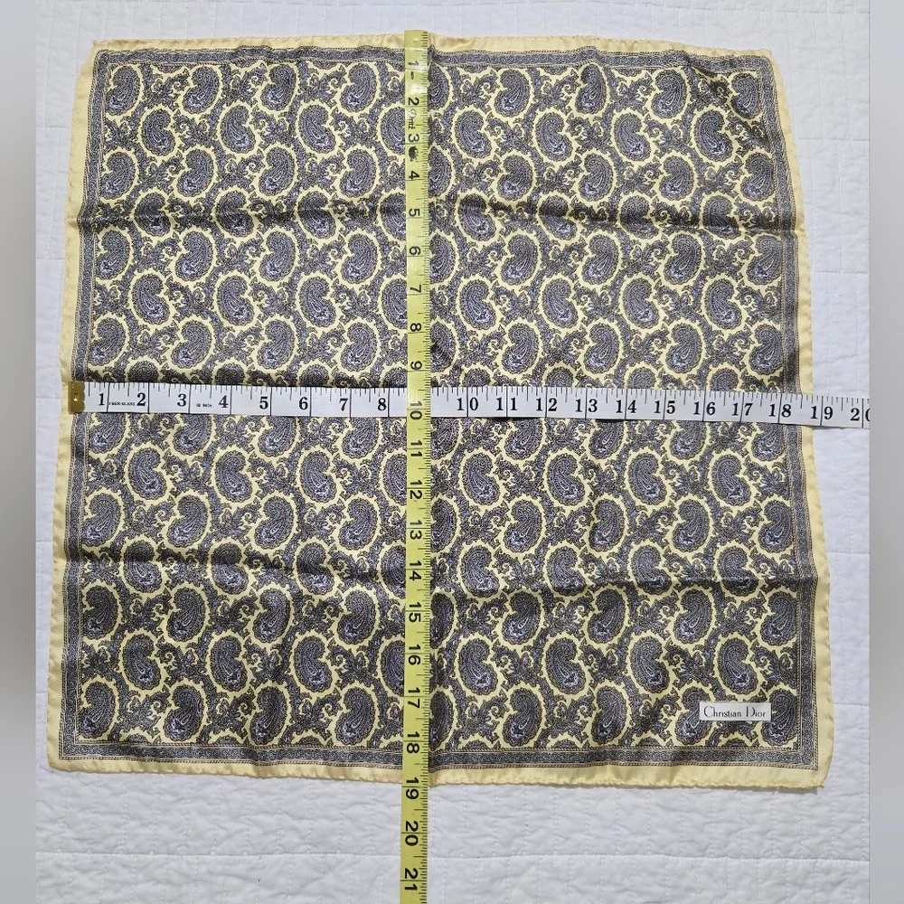 Paisley Silk Scarf by Dior - Black and Gold - Picture 5 of 5